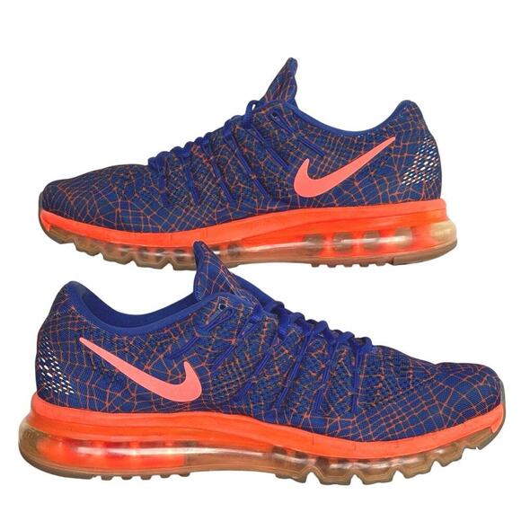 Nike Air Max 2016 Print Mens Running Shoe Size 12 Blue Orange - Picture 2 of 9